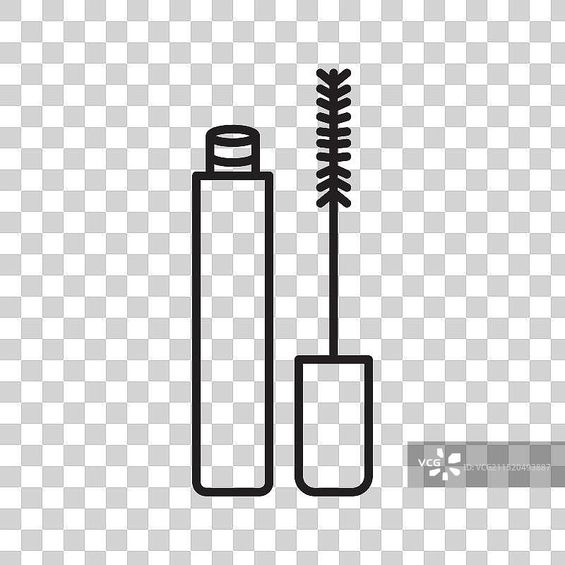 纤长睫毛膏图标，适合美容和眼部图片素材