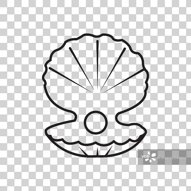 海洋生物主题珍珠贝壳图标图片素材