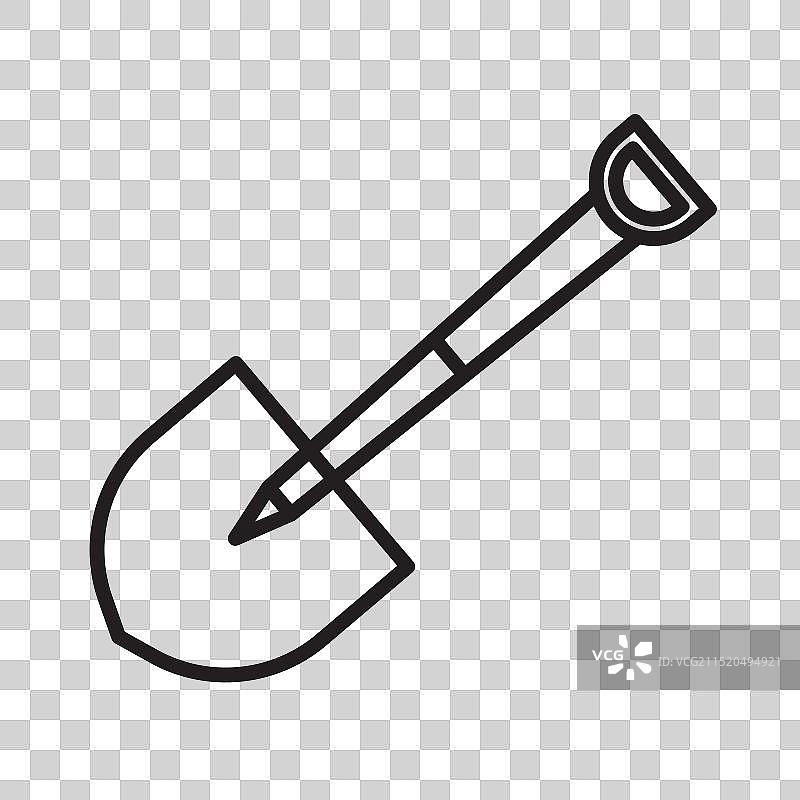 铁锹图标线条艺术图片素材