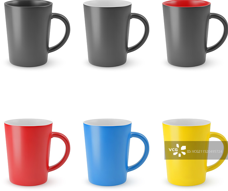 一组空杯子图片素材