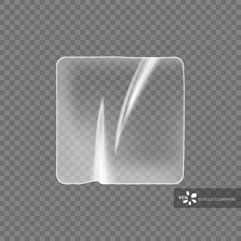 粘贴的皱纹方形透明塑料贴纸图片素材