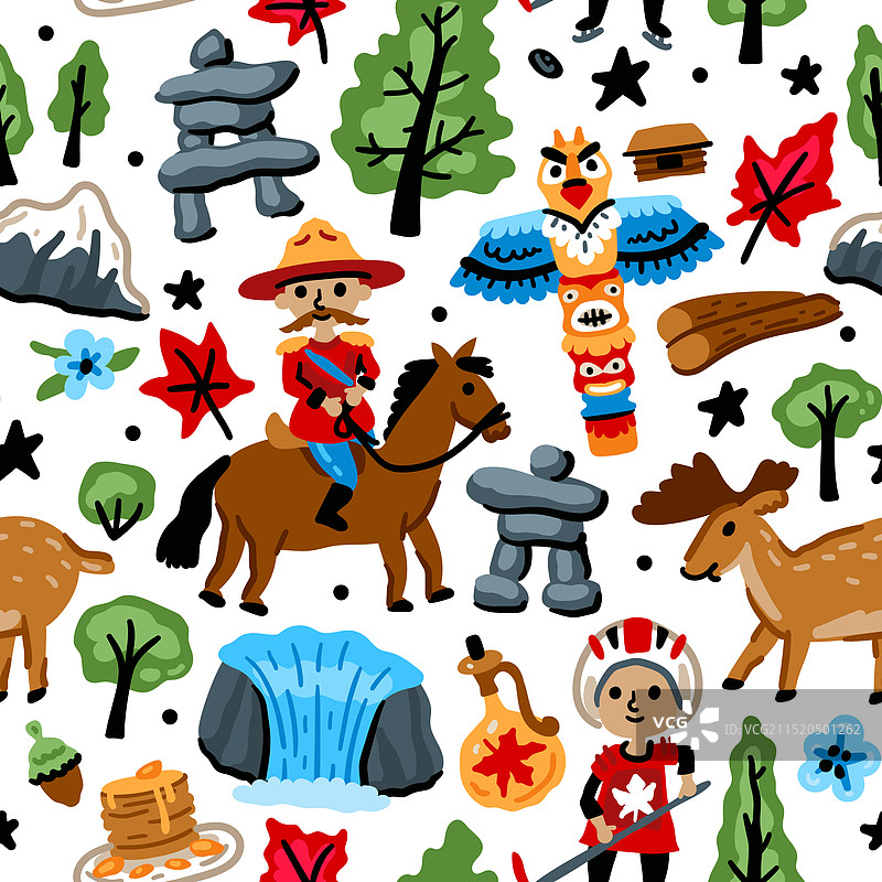 欢快的儿童无缝图案图片素材