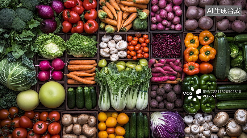 【AI数字艺术】蔬菜水果背景图片素材