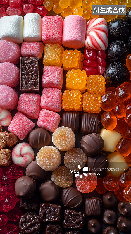 【AI数字艺术】彩色糖果堆 —— 俯视为乐图片素材