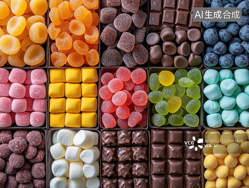 【AI数字艺术】彩色糖果堆 —— 俯视为乐图片素材
