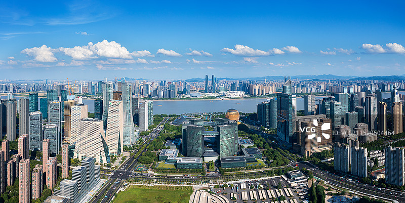 杭州市民中心城市天际线钱江新城CBD图片素材