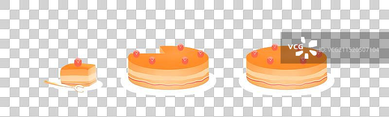 简单可爱橙色生日蛋糕卡通清新免扣元素图片素材