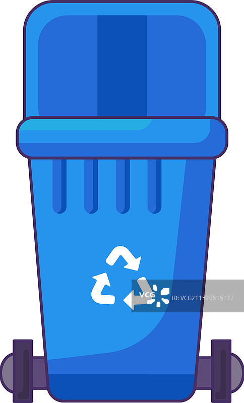 已开启的可移动废纸箱图片素材