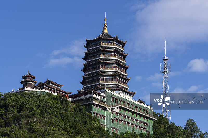 贵州贵阳-东山山体公园-东山寺古建筑图片素材