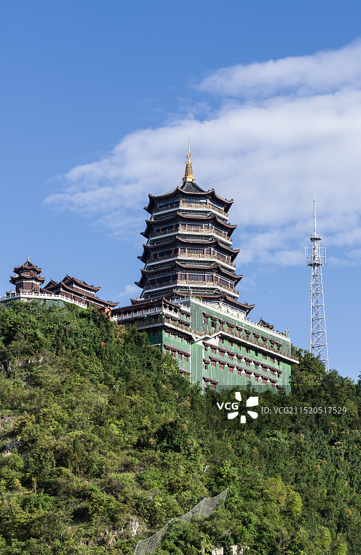 贵州贵阳-东山山体公园-东山寺古建筑图片素材