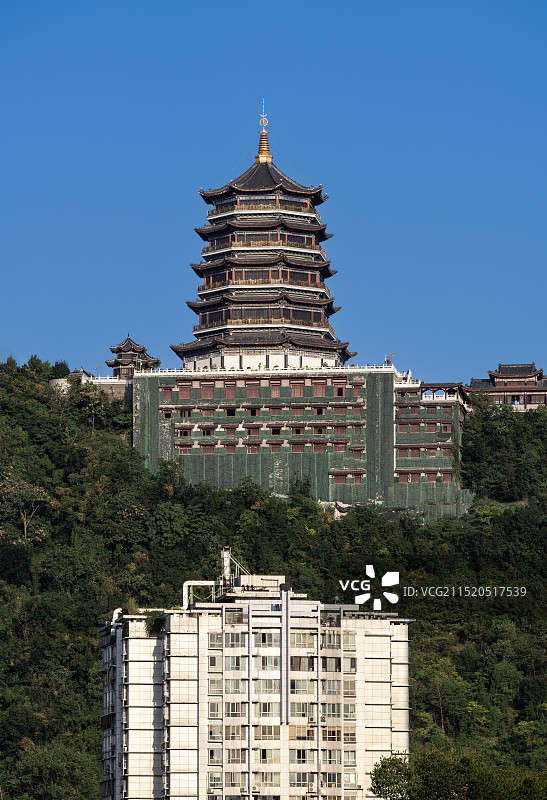 贵州贵阳-东山山体公园-东山寺古建筑图片素材