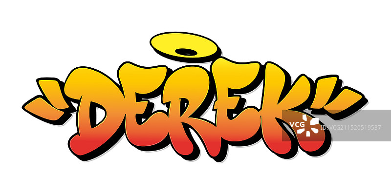 涂鸦风格的德里克名字图片素材