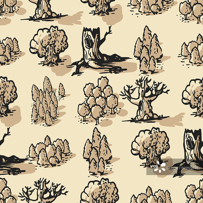 树木俯视图公园景观无缝图案图片素材