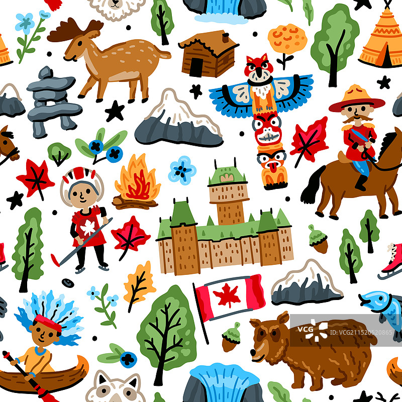 欢快的儿童无缝图案图片素材