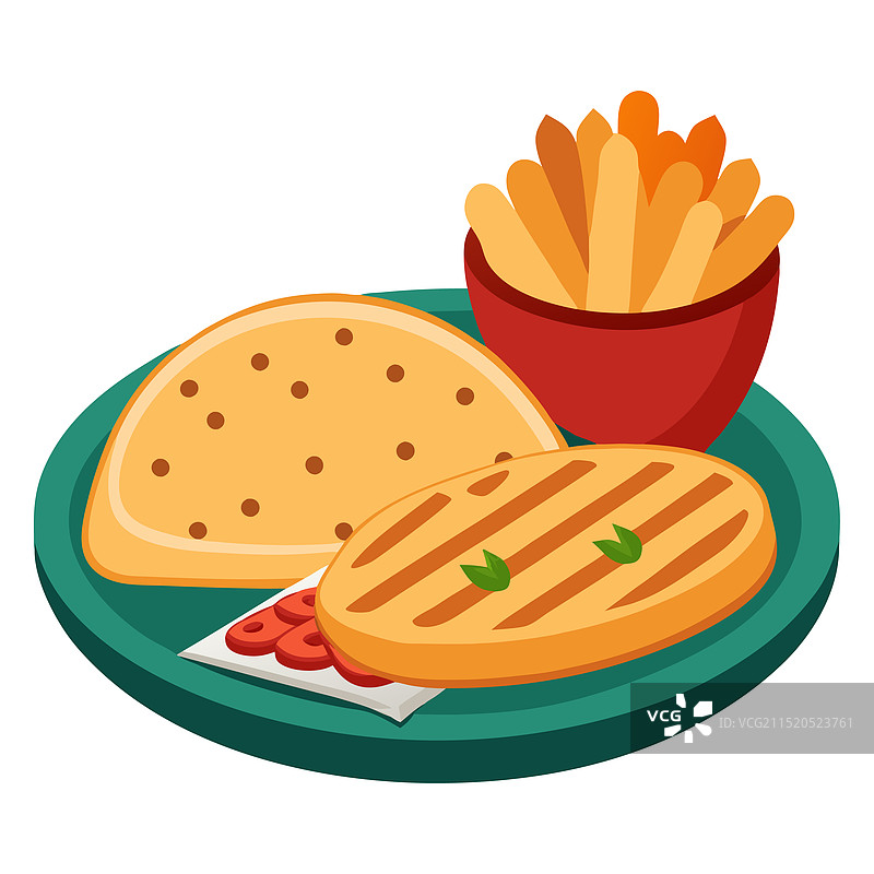 AI生成的烤馕和炸薯条图片素材