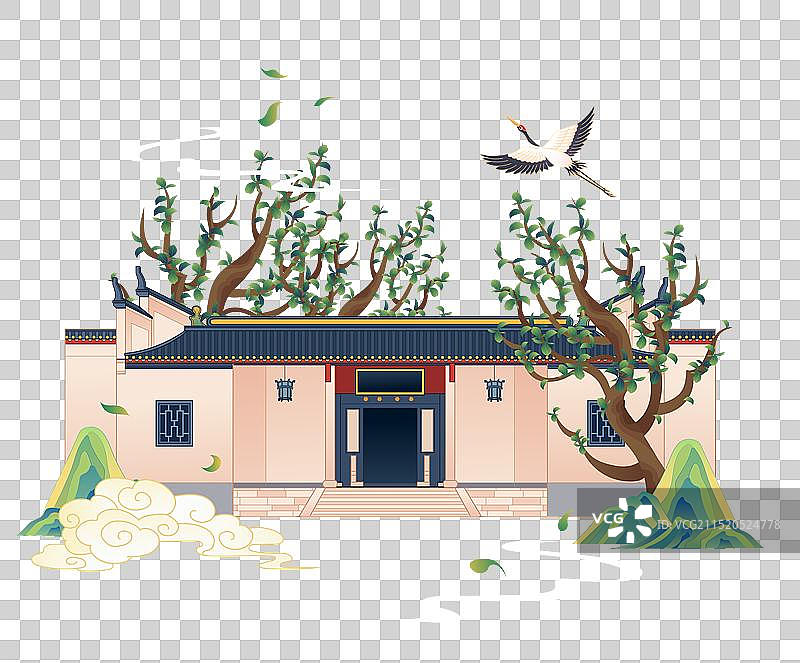 国风湖南长沙城市印象地标古建筑岳麓书院图片素材