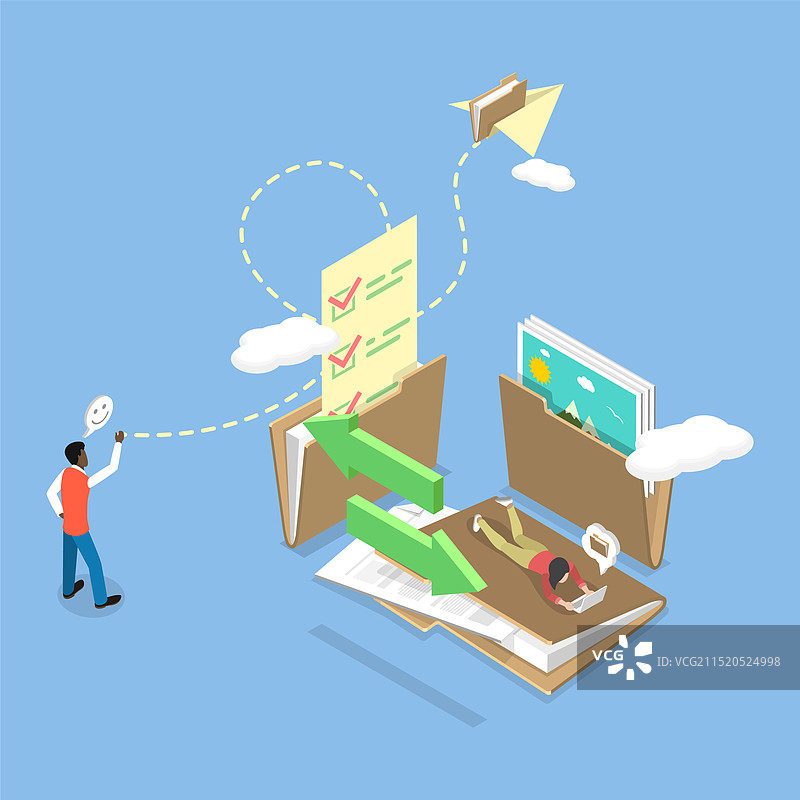 2.5D扁平风格文件图片素材