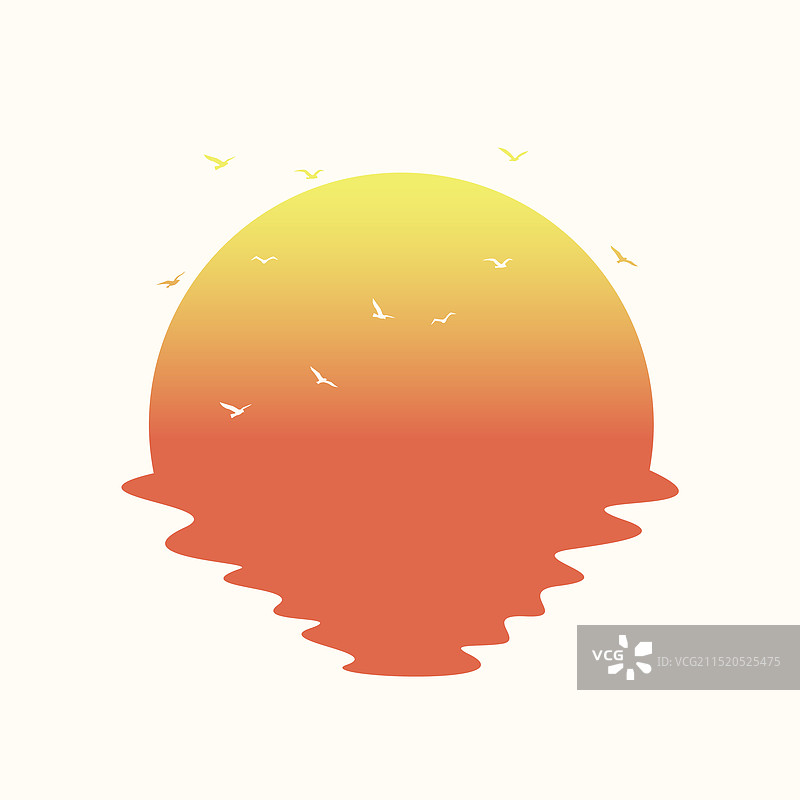 日出时分飞鸟掠过的唯美画面图片素材