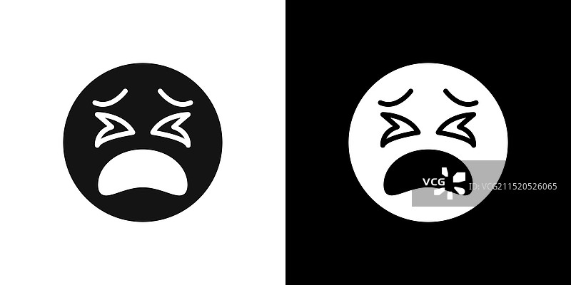 疲惫哭泣的表情符号图标标志图片素材