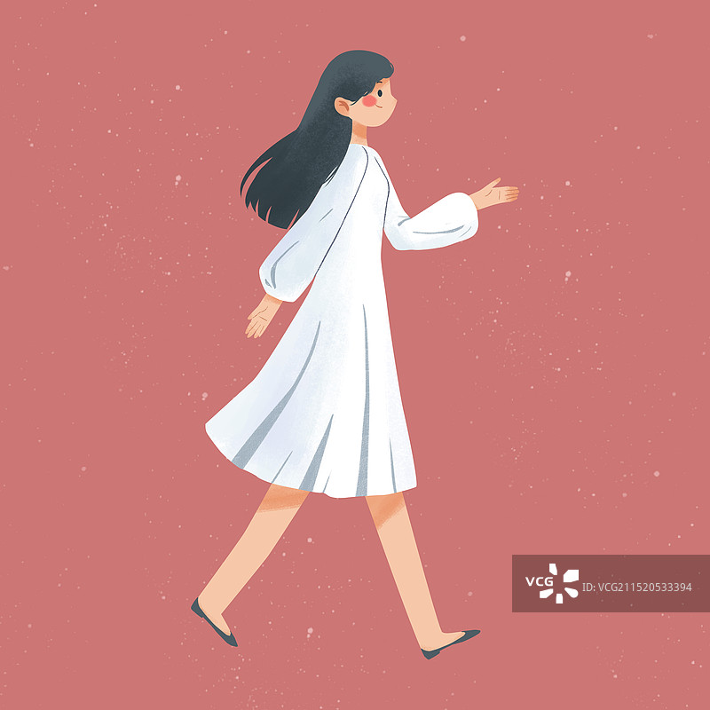 一个白色连衣裙女孩图片素材