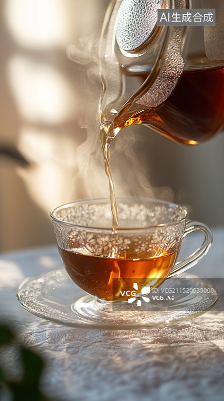 【AI数字艺术】清晨的第一杯茶图片素材