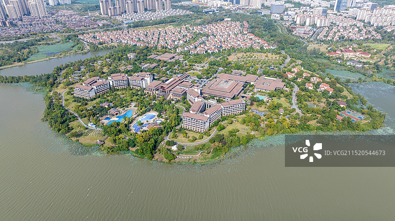 武汉光谷希尔顿酒店大鸟瞰3图片素材