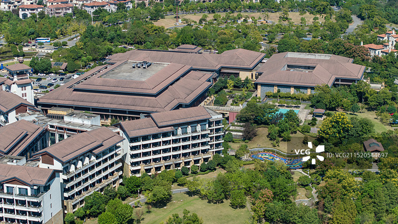 俯拍武汉光谷希尔顿酒店宴会厅图片素材