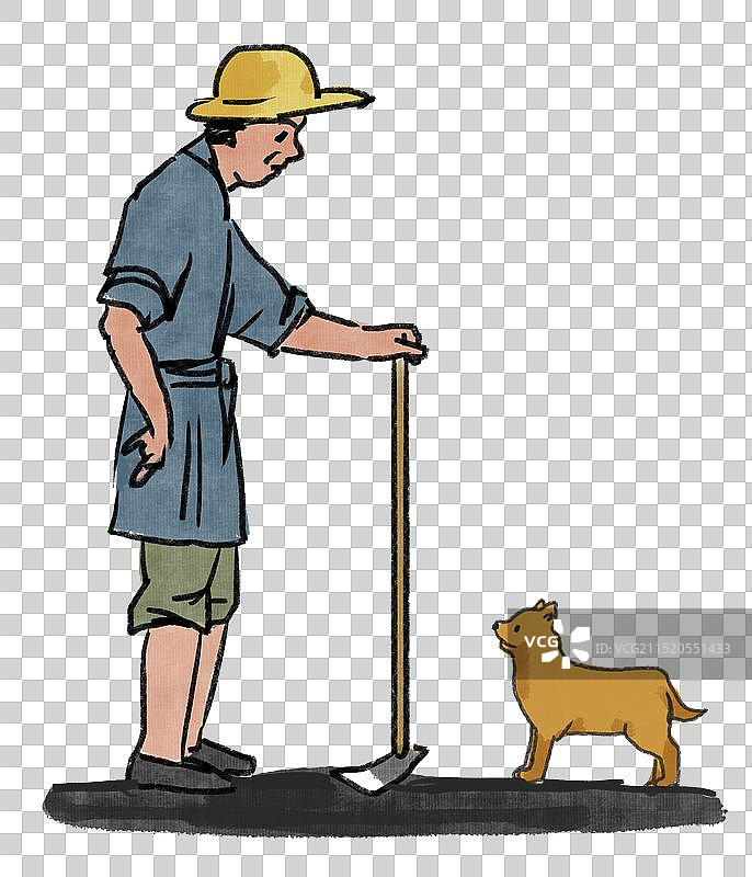 中国风新中式古风古典传统文化古装古人古代古时候历史文化传统世外桃源桃花源耕地耕田农作农民资讯插画图片素材