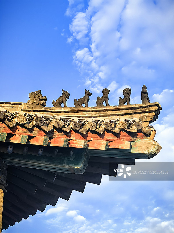 山海关古建筑城楼一角图片素材