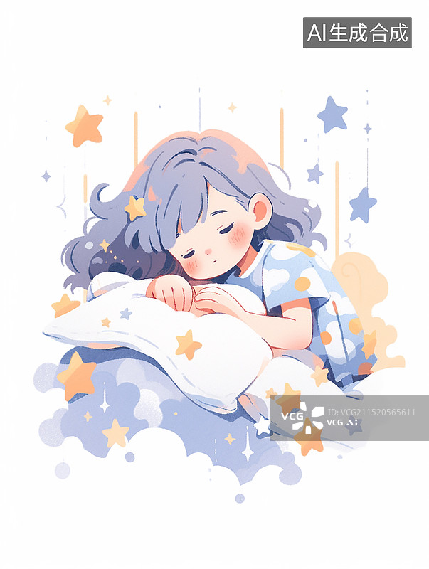 【AI数字艺术】正在睡觉的孩子图片素材