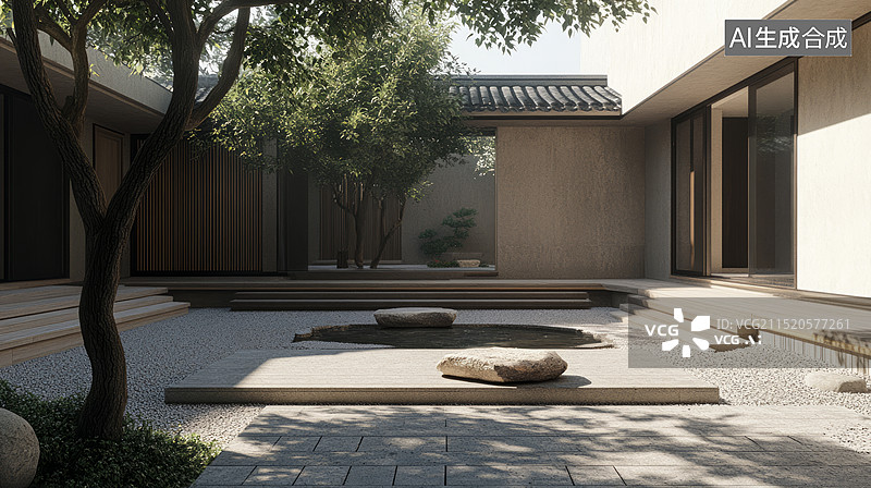 【AI数字艺术】中国风庭院设计图片素材