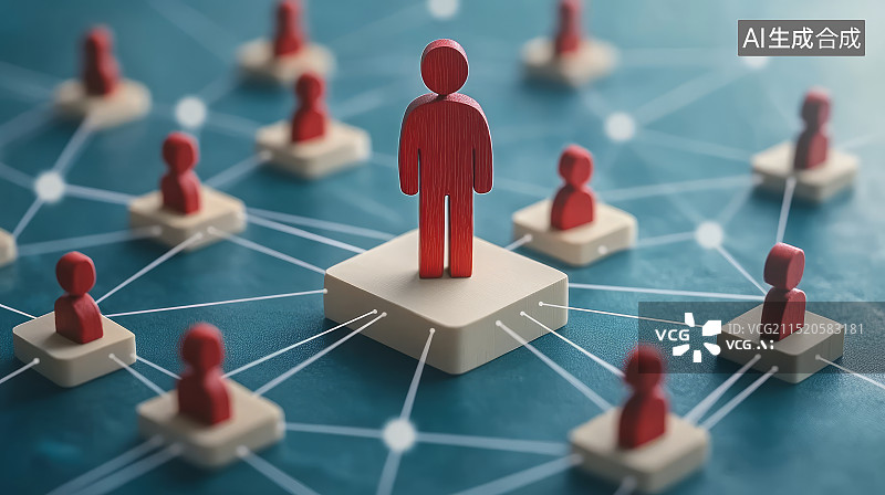 【AI数字艺术】未来社交网络人际关系概念背景图片素材