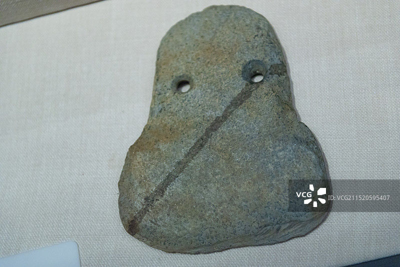 石铲 新石器时代（约8000年前） 尚义四台遗址出土 张家口博物馆图片素材