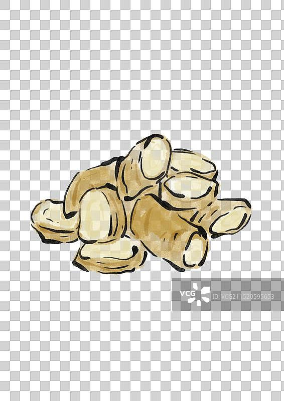 国潮风中医药插画元素-板蓝根图片素材