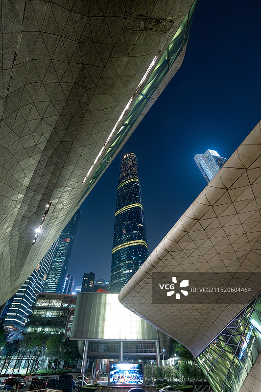 广东广州大剧院夜景城市建筑摩天大楼景观图片素材