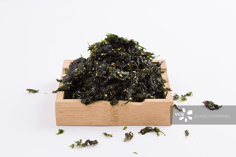 影棚拍摄白色背景海苔紫菜零食特产水产品图片素材