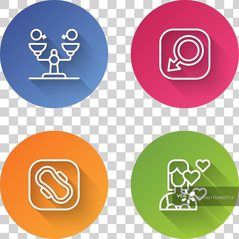 性别平等男性卫生用品线条组合图片素材