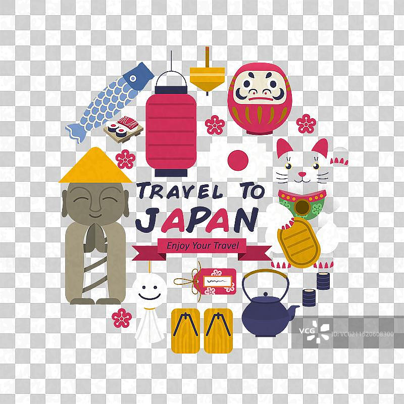 可爱的日本文化收藏图片素材