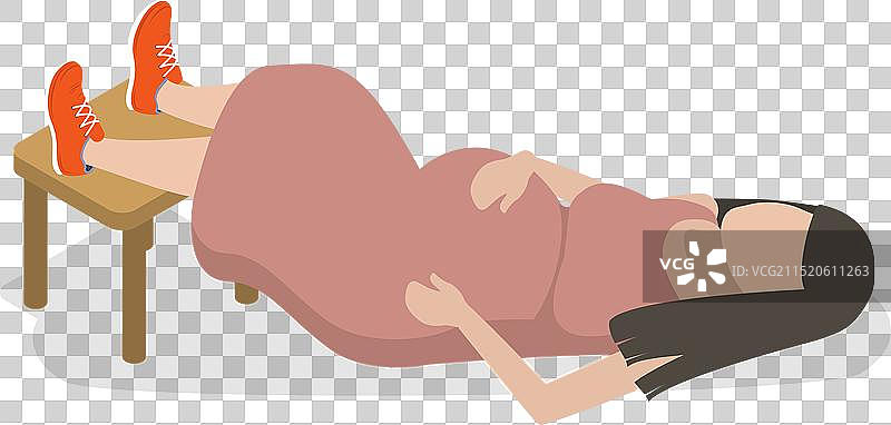 2.5D分娩姿势扁平风格设计图片素材