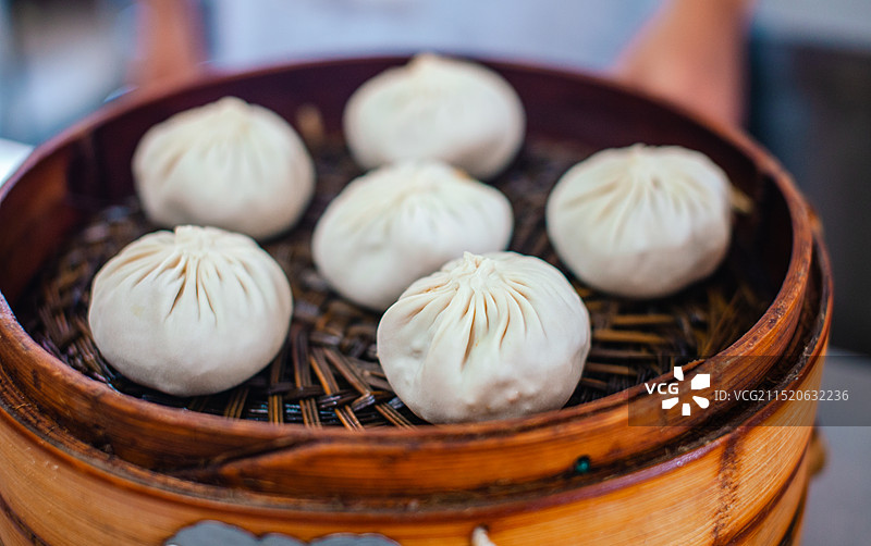 江苏靖江知名小吃，蟹黄汤包图片素材