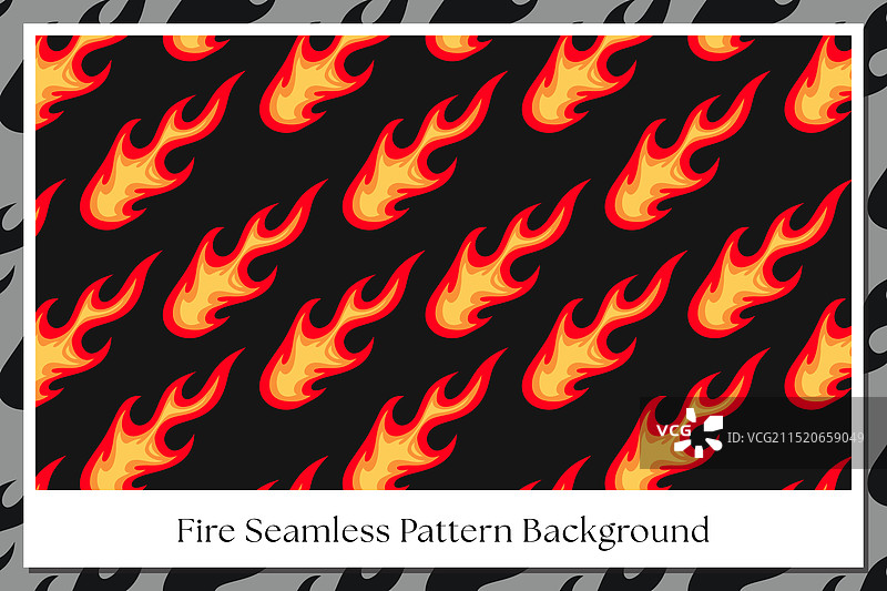 复古橙黄色火焰无缝图案图片素材