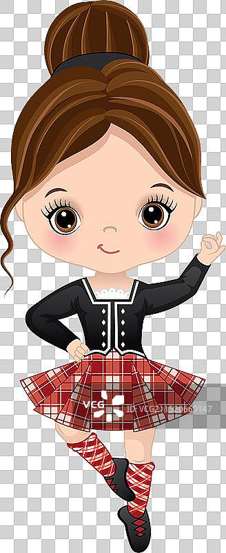 跳苏格兰舞的可爱女孩图片素材