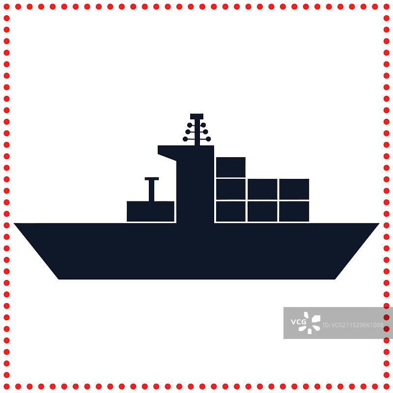 适合全球贸易的干净货轮轮廓图片素材