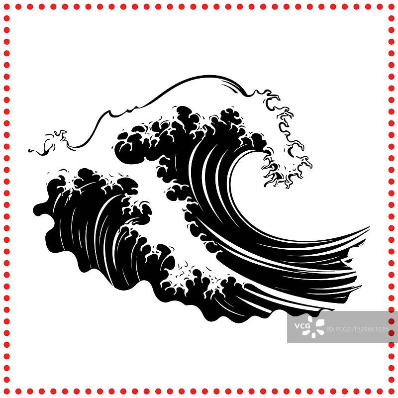 海浪剪影艺术图片素材