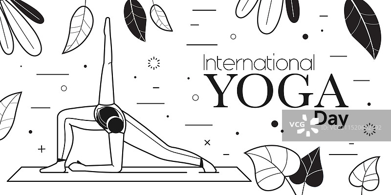 国际瑜伽日网页banner或宣传单图片素材