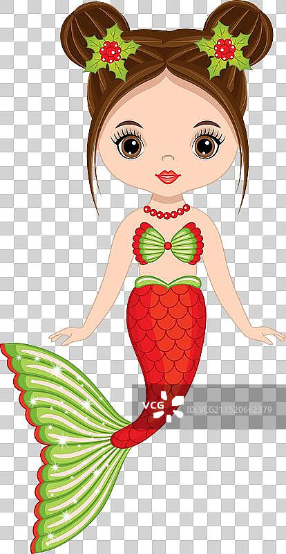 美丽的圣诞美人鱼图片素材