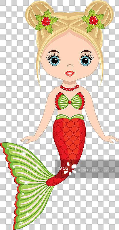 美丽的圣诞美人鱼图片素材