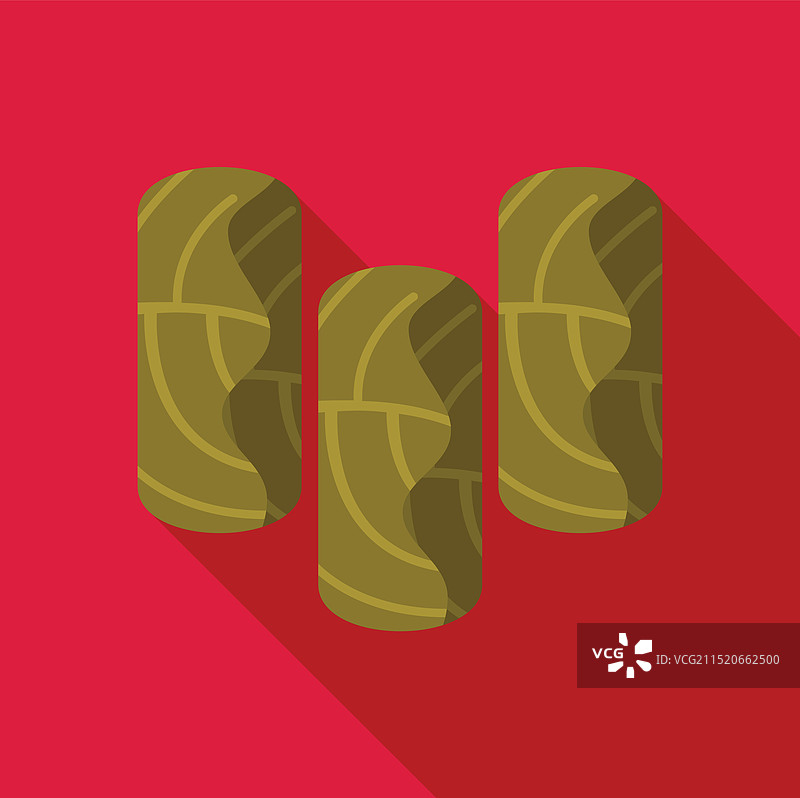 三个多尔马德斯在红色上投下长长的阴影图片素材