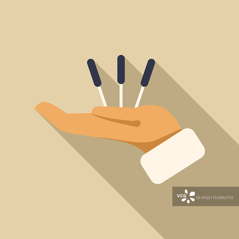 医生手持针灸针，用于替代疗法图片素材