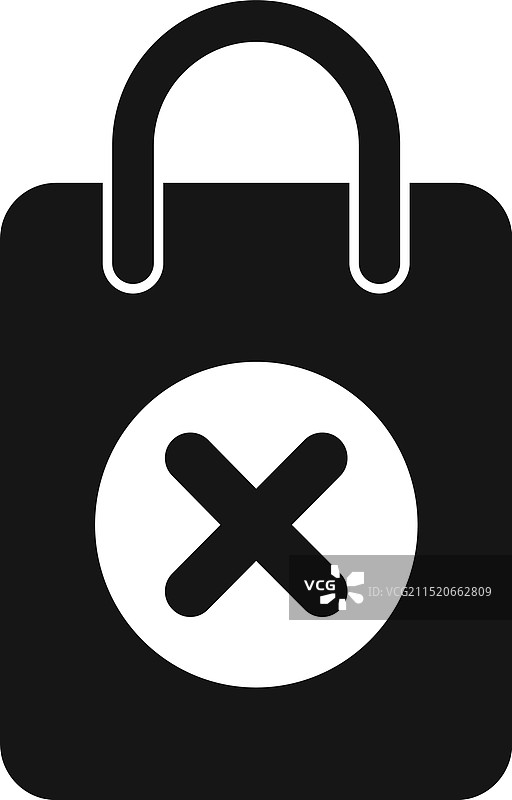 带有删除标记的购物袋：禁止购物图片素材